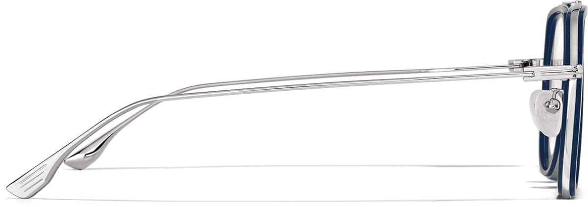 Side view of Aviator Glasses 1152316 in Navy and Silver