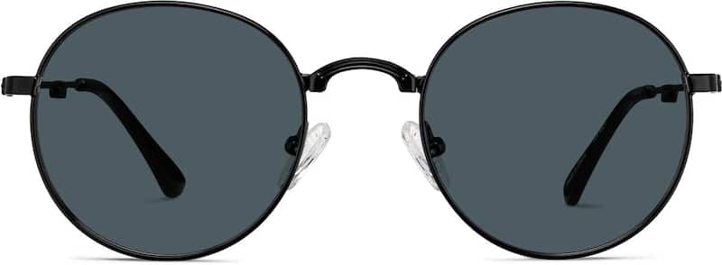 Black Foldable Round Sunglasses