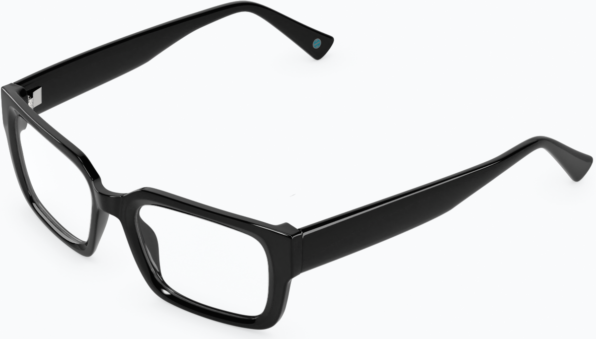 Angle view of Rectangle Glasses 1166621 in Black
