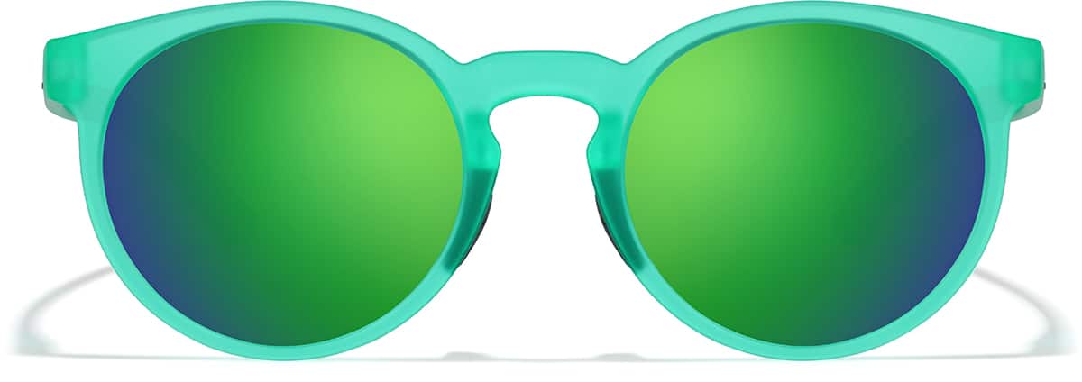 Front view of Zunnies - Round Sunglasses 119524 in Green