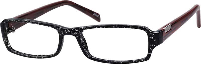 Angle view of Rectangle Glasses 120321 in Black