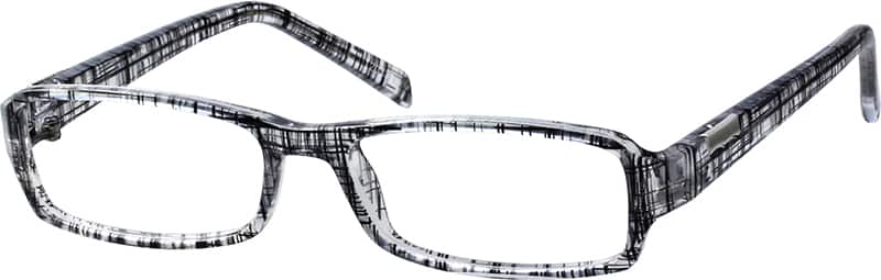 Angle view of Rectangle Glasses 120331 in Clear