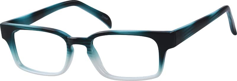 Angle view of Rectangle Glasses 120626 in Blue