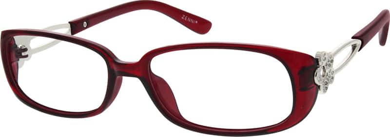 Angle view of Rectangle Glasses 121218 in Red