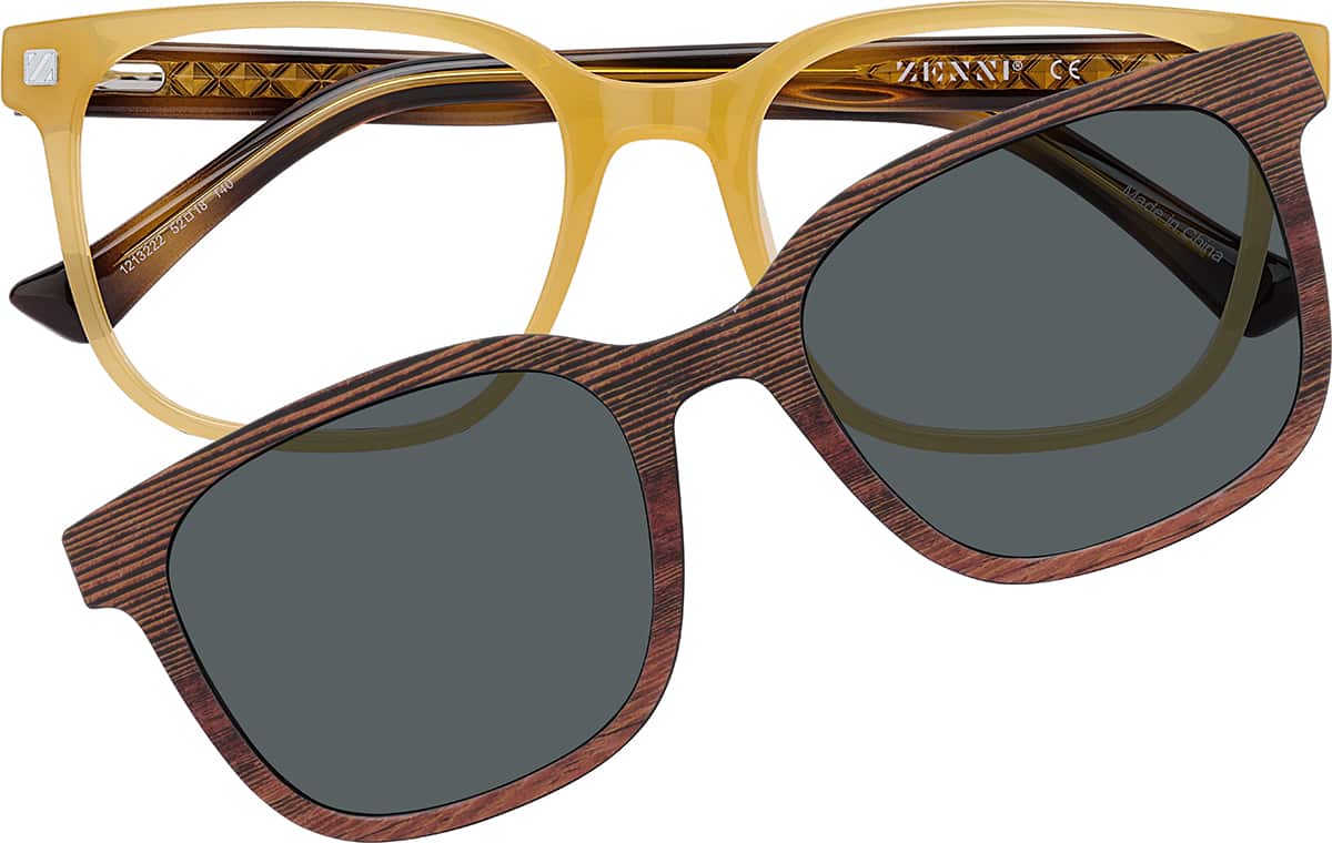 Front view of Square Sunshades 1213222 in Yellow
