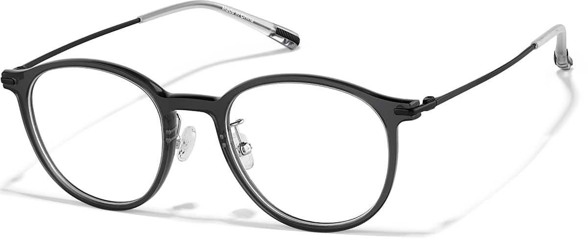 Angle view of Round Glasses 1213721 in Black