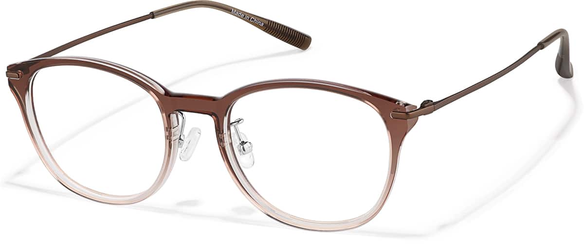 Angle view of Softly Square Glasses 1213815 in Crystal Brown Ombre