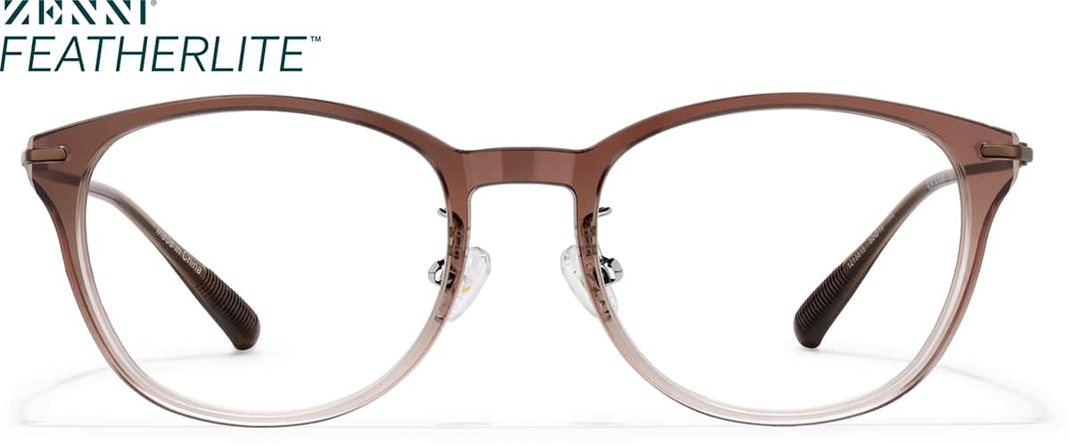 Front view of Softly Square Glasses 1213815 in Crystal Brown Ombre