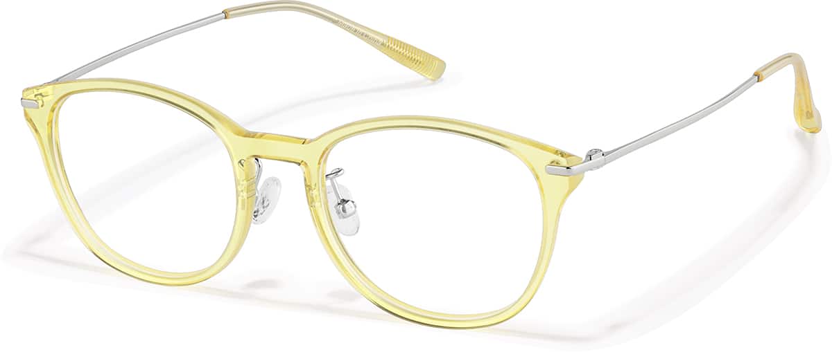 Angle view of Softly Square Glasses 1213822 in Yellow