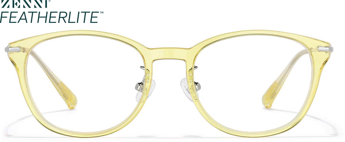 Front view of Softly Square Glasses 1213822 in Yellow