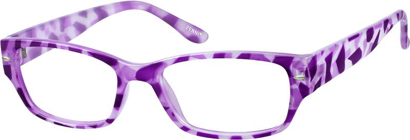 Angle view of Rectangle Glasses 122027 in Purple