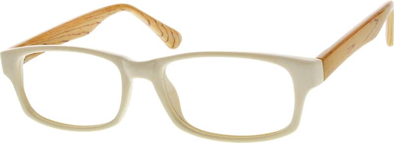 Angle view of Rectangle Glasses 122233 in Cream