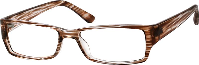 Angle view of Rectangle Glasses 122615 in Brown