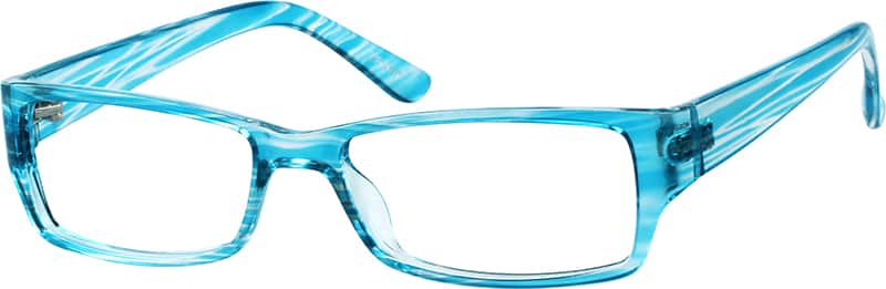 Angle view of Rectangle Glasses 122626 in Blue