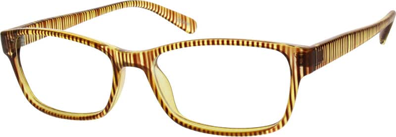 Angle view of Rectangle Glasses 122722 in Orange