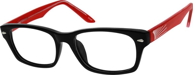 Angle view of Rectangle Glasses 122821 in Black