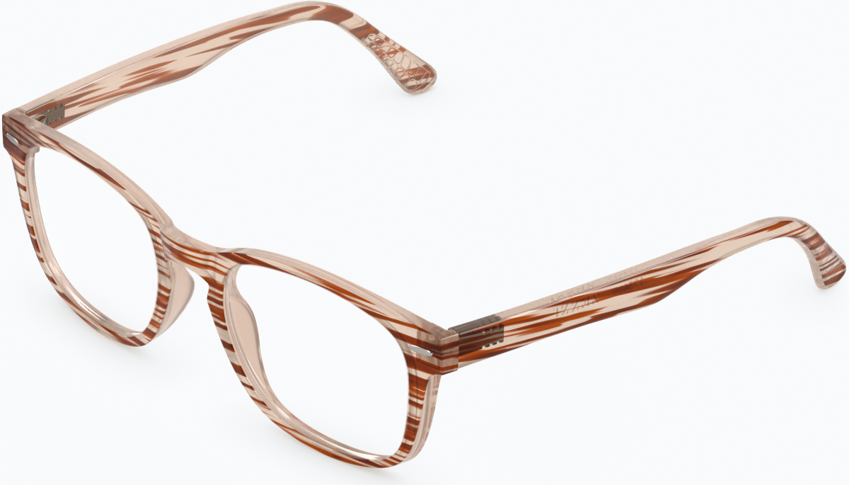 Angle view of Square Glasses 123415 in Brown
