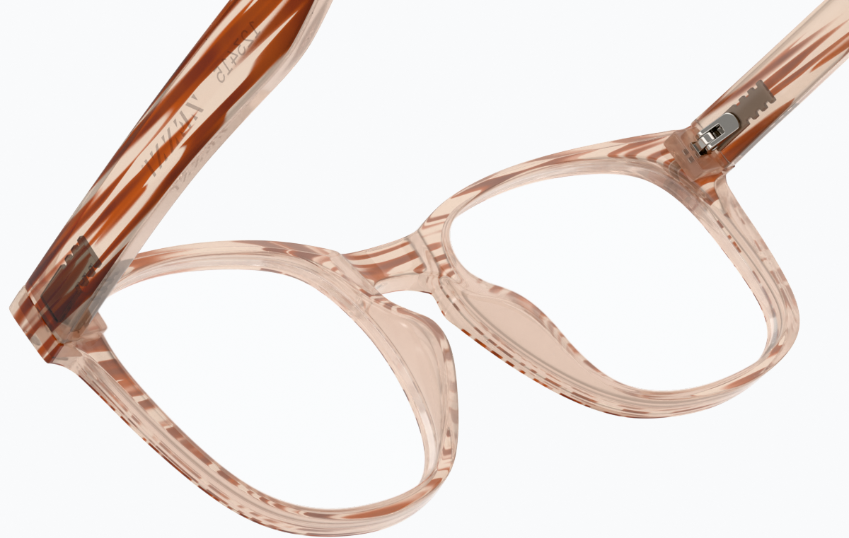 See-through view of Square Glasses 123415 in Brown