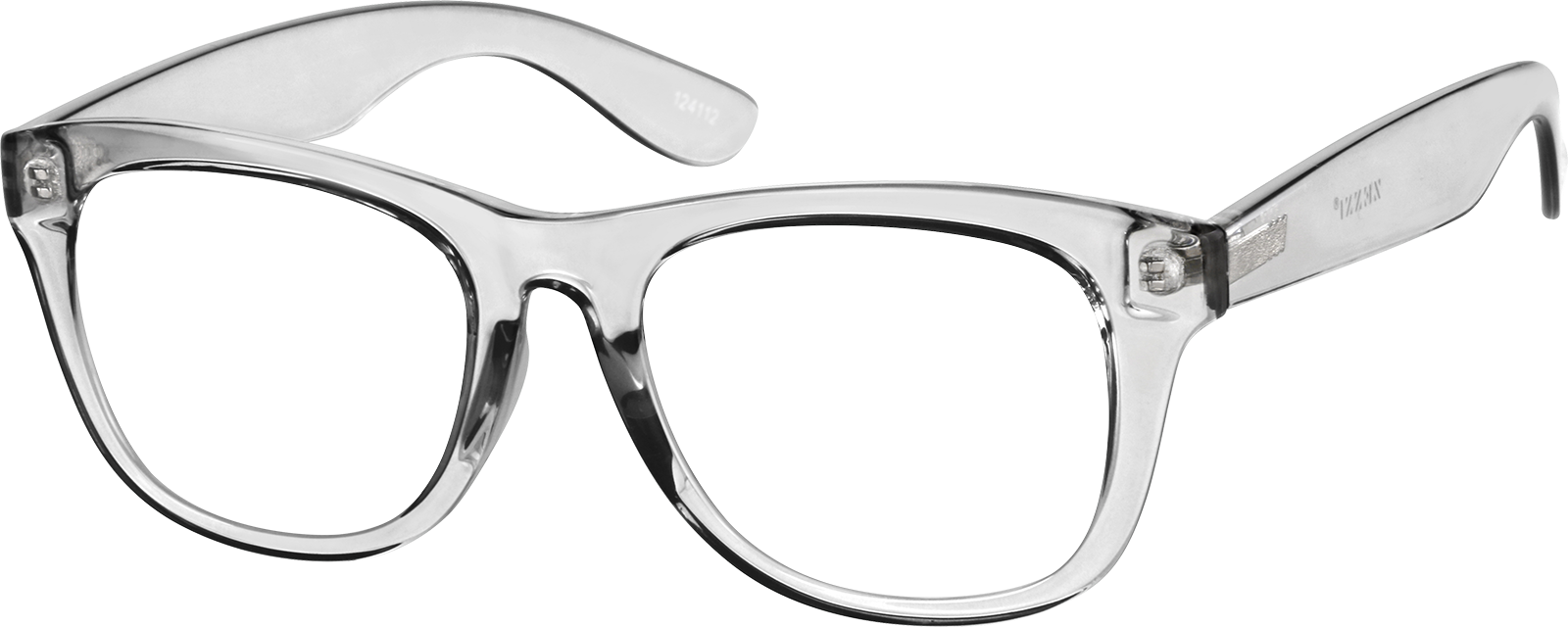 Angle view of Square Glasses 124112 in Smoke