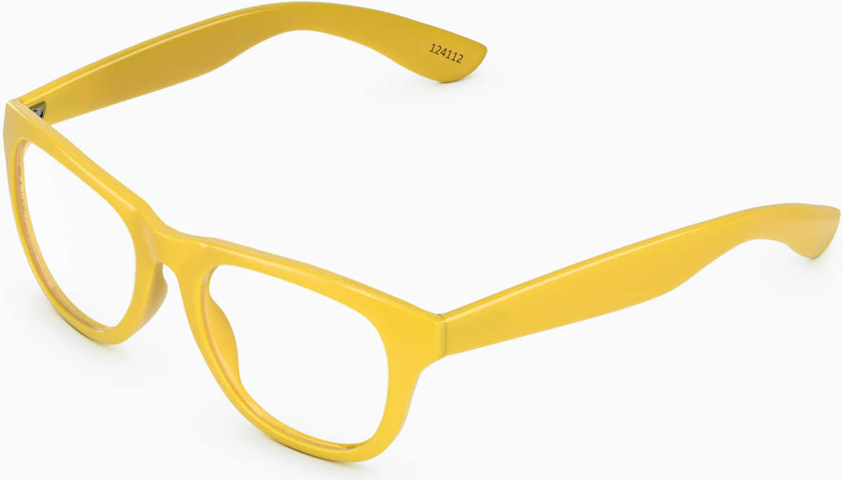 Angle view of Square Glasses 124122 in Yellow