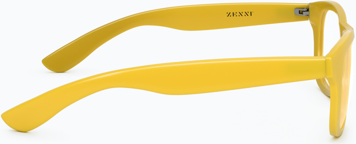 Side view of Square Glasses 124122 in Yellow