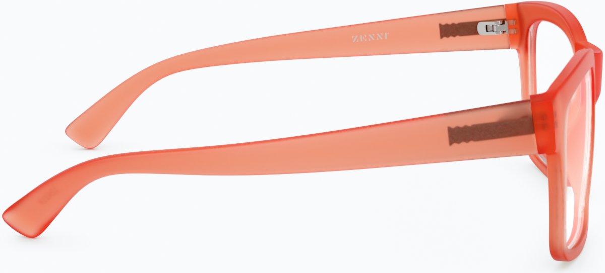 Side view of Square Glasses 124219 in Coral