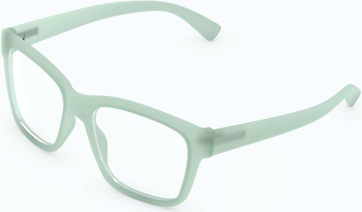 Angle view of Square Glasses 124234 in Aquamarine
