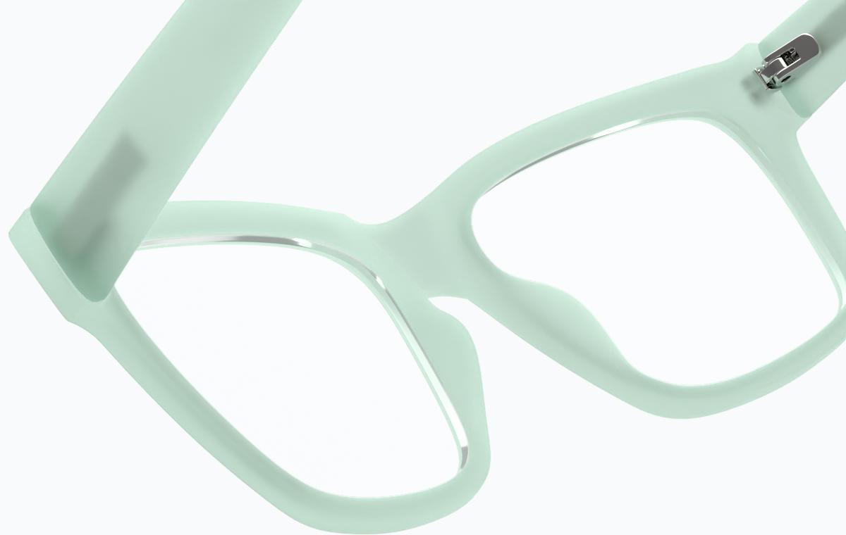 See-through view of Square Glasses 124234 in Aquamarine