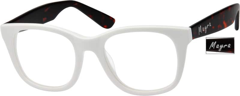 Angle view of Square Glasses 12489530 in White