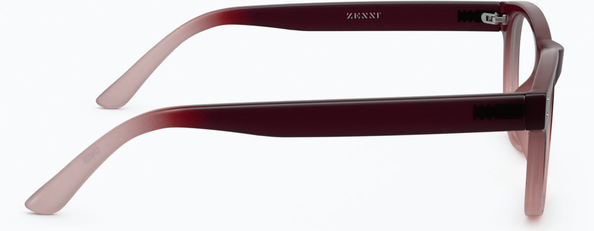 Side view of Square Glasses 124918 in Maroon