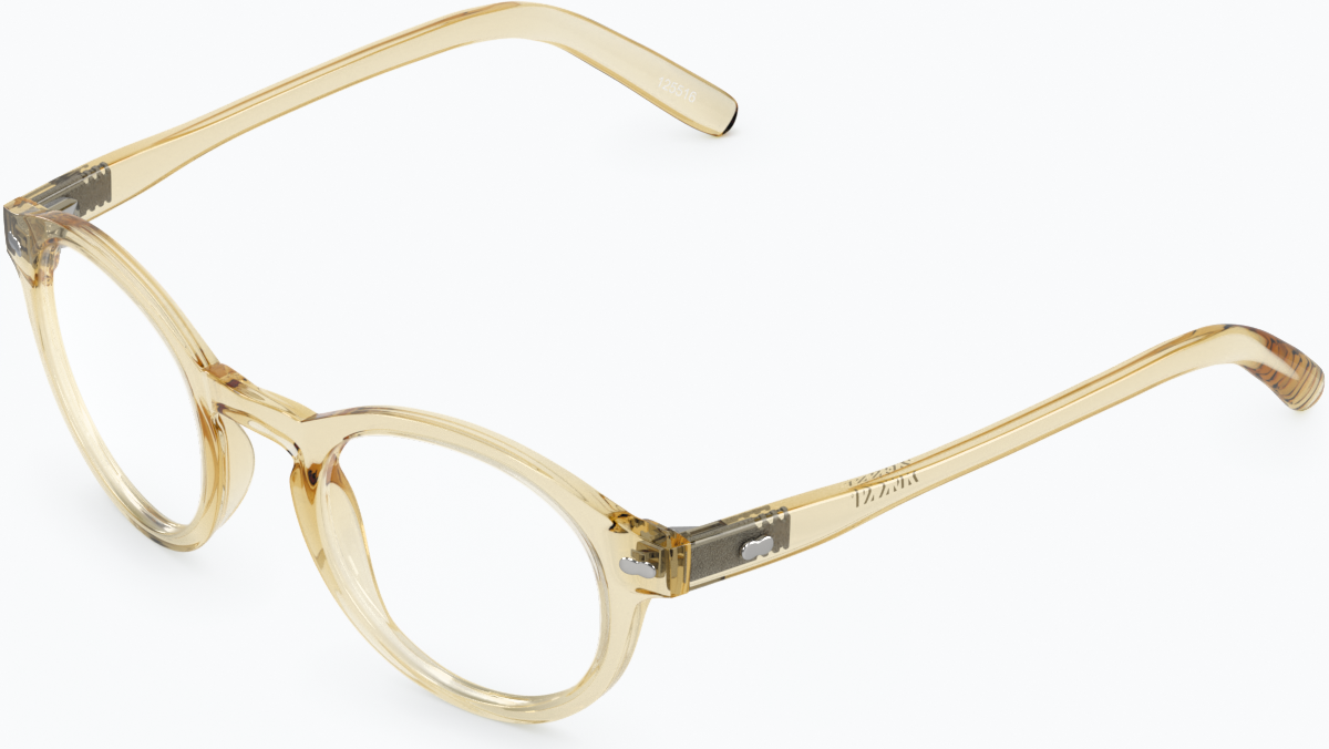 Angle view of Round Glasses 125522 in Yellow