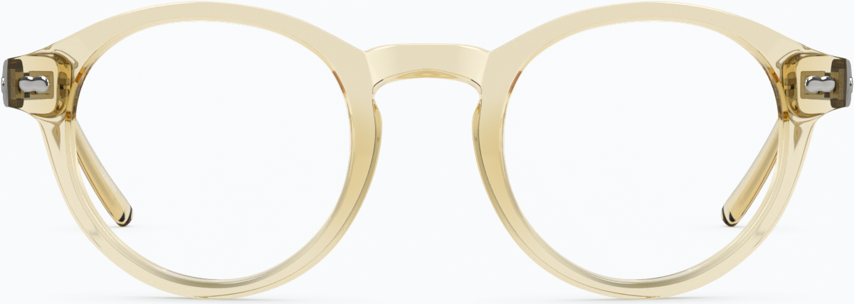 Front view of Round Glasses 125522 in Yellow