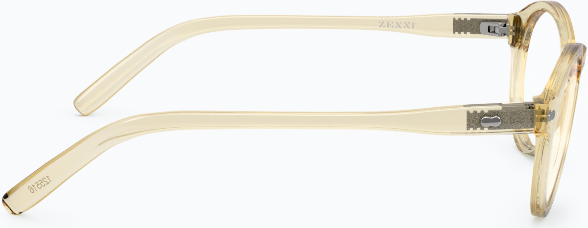 Side view of Round Glasses 125522 in Yellow