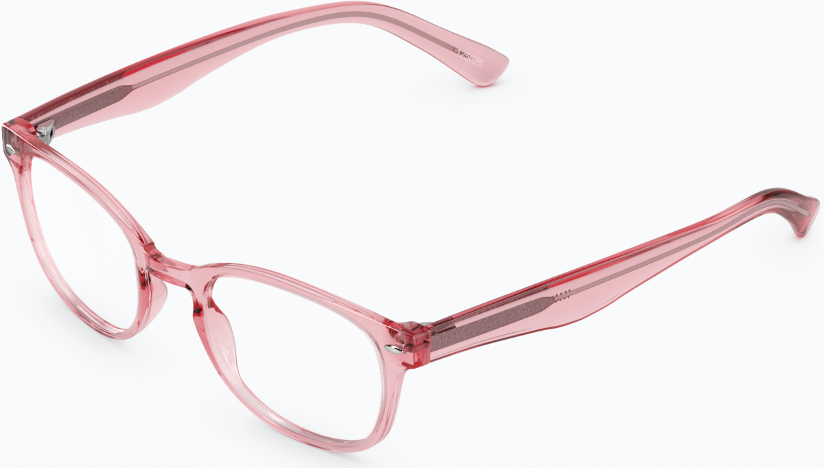 Angle view of Square Glasses 125619 in Pink
