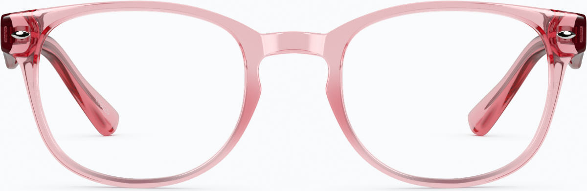 Front view of Square Glasses 125619 in Pink