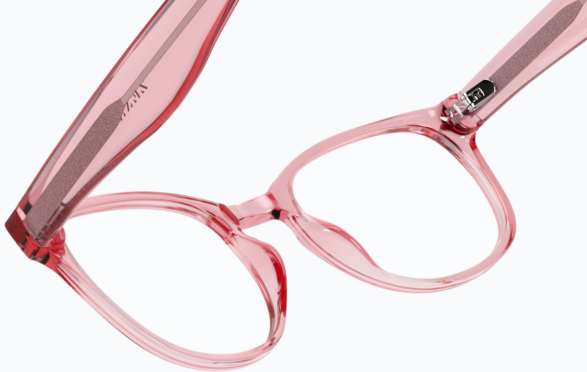 See-through view of Square Glasses 125619 in Pink