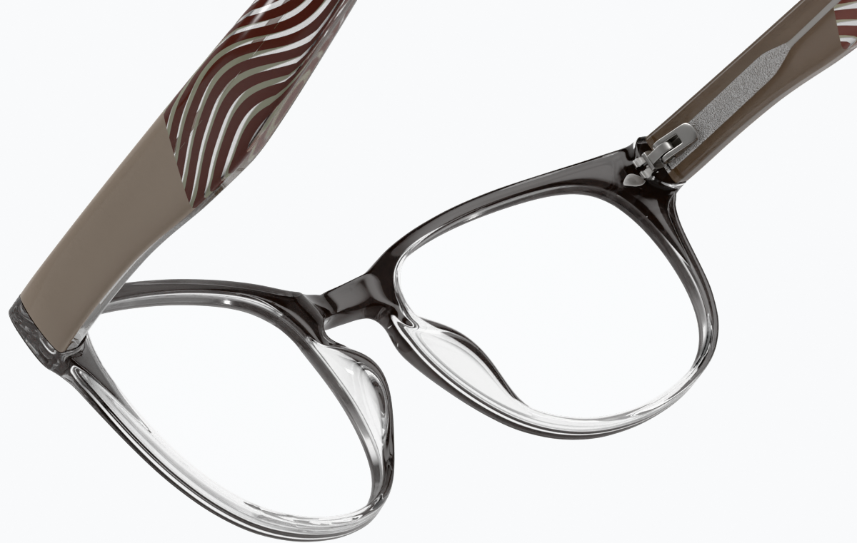 See-through view of Square Glasses 125915 in Brown