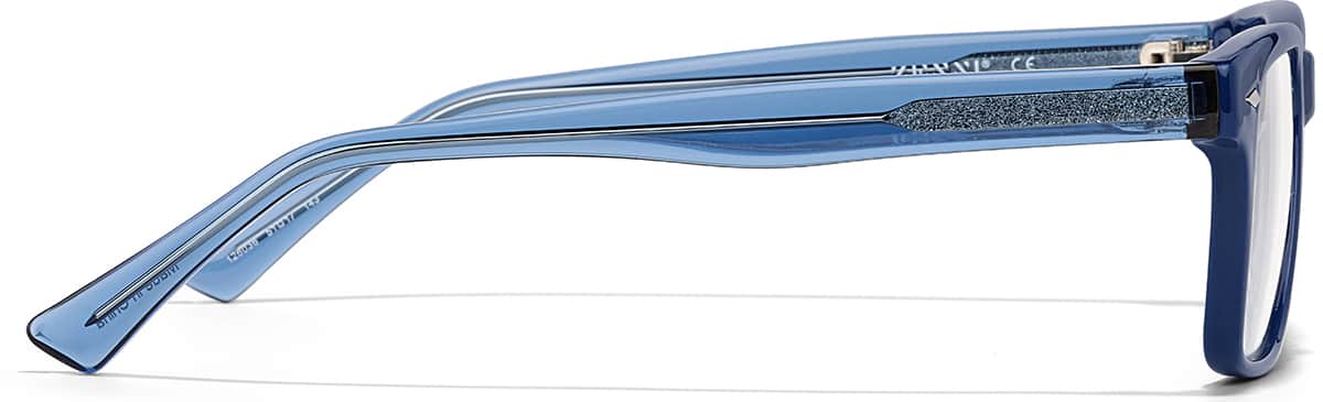 Side view of Rectangle Glasses 126036 in Blue
