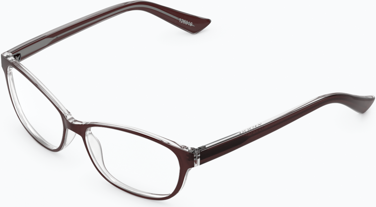 Angle view of Oval Glasses 126315 in Brown