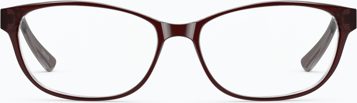 Front view of Oval Glasses 126315 in Brown