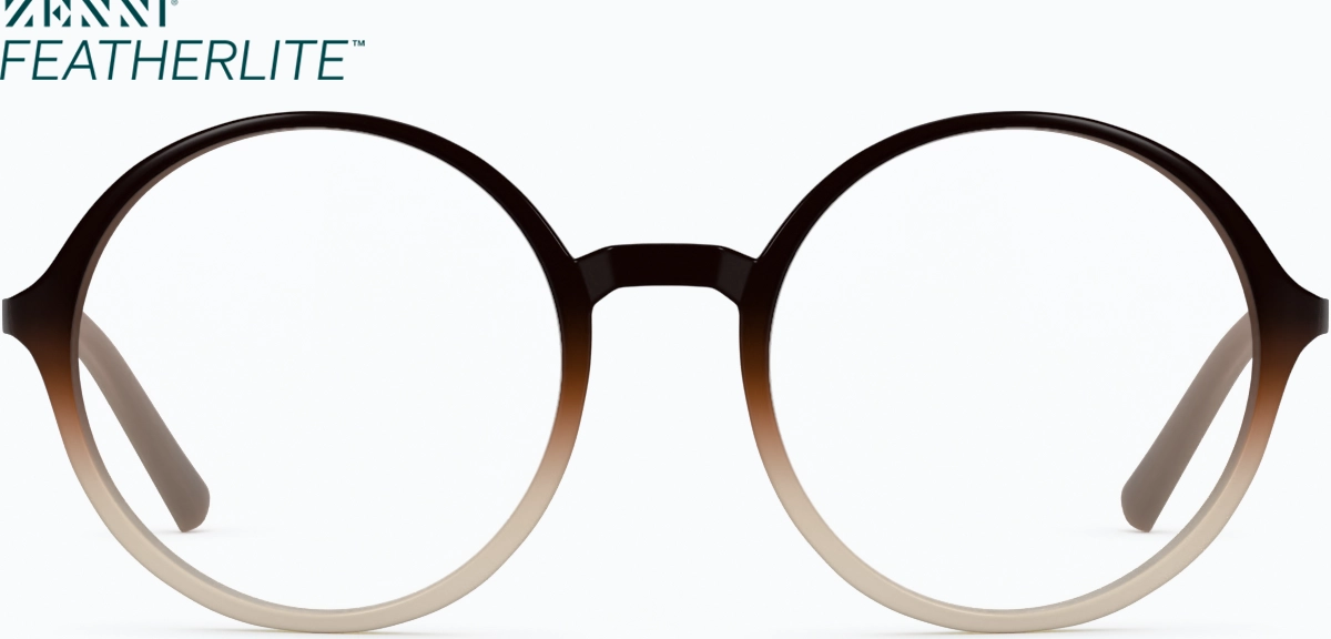 Front view of Round Glasses 126915 in Brown