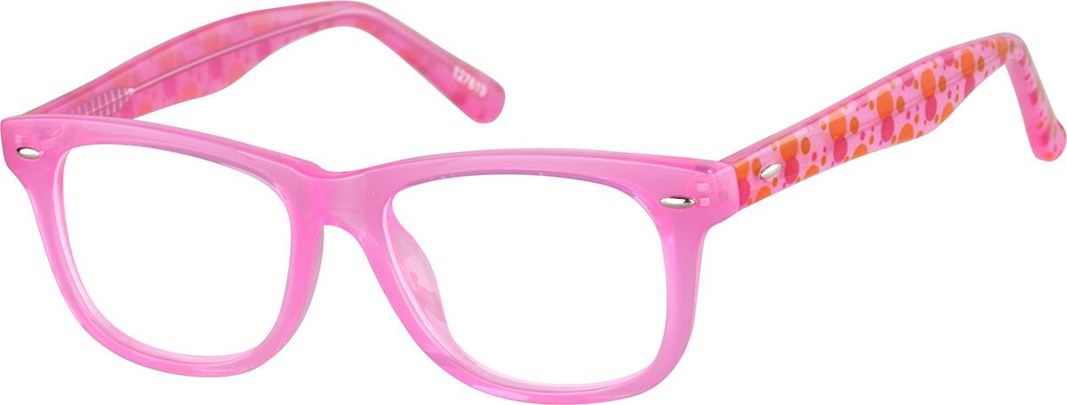 Angle view of Lentes Cuadrados para niños 127619 in Rosa