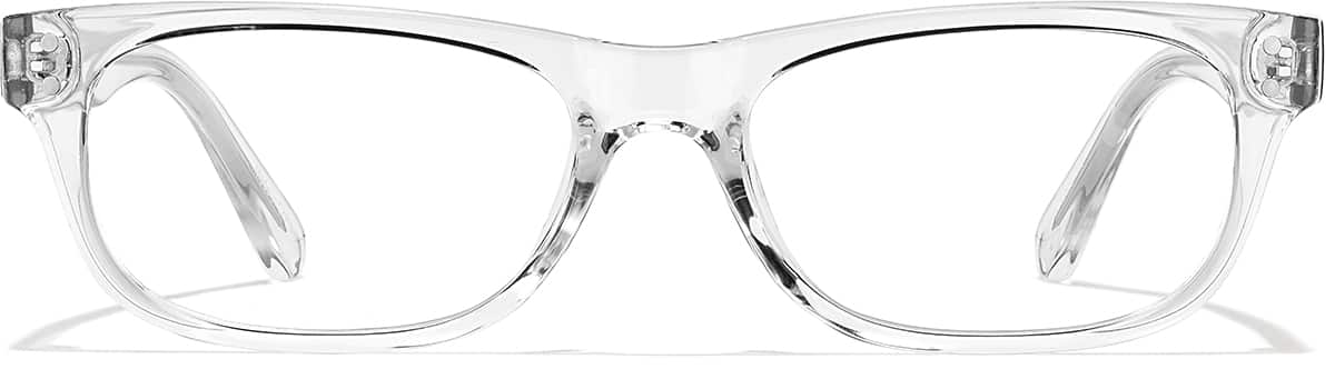 Front view of Rectangle Glasses 129243 in Clear