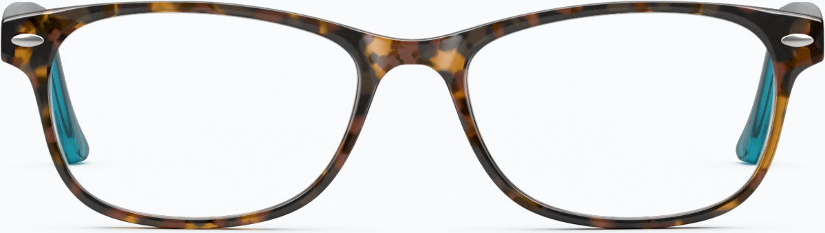 Front view of Rectangle Glasses 129525 in Tortoiseshell