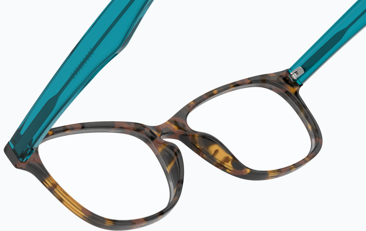 See-through view of Rectangle Glasses 129525 in Tortoiseshell