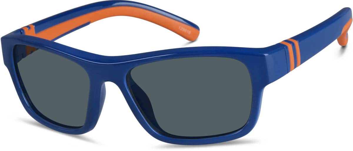 Angle view of Lentes de sol rectangulares premium 129616 in Azul