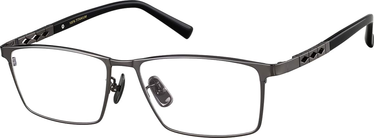 Angle view of Rectangle Glasses 1302612 in Gray