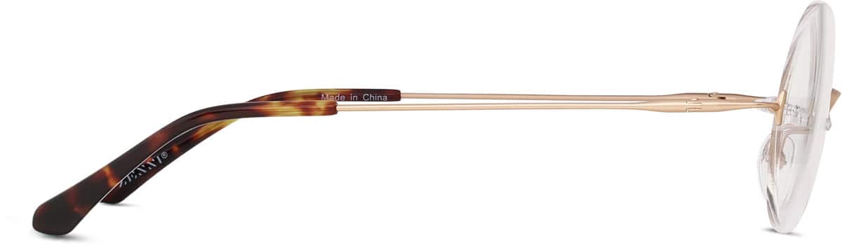 Side view of Rimless Glasses 1302914 in Gold