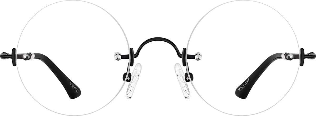 Front view of Rimless Glasses 1302921 in Black