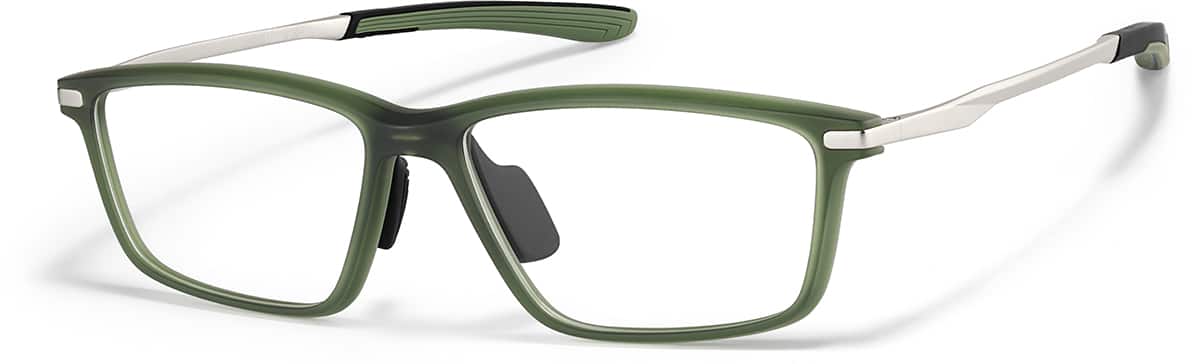 Angle view of Zunnies - Rectangle Sports Glasses 1303624 in Green